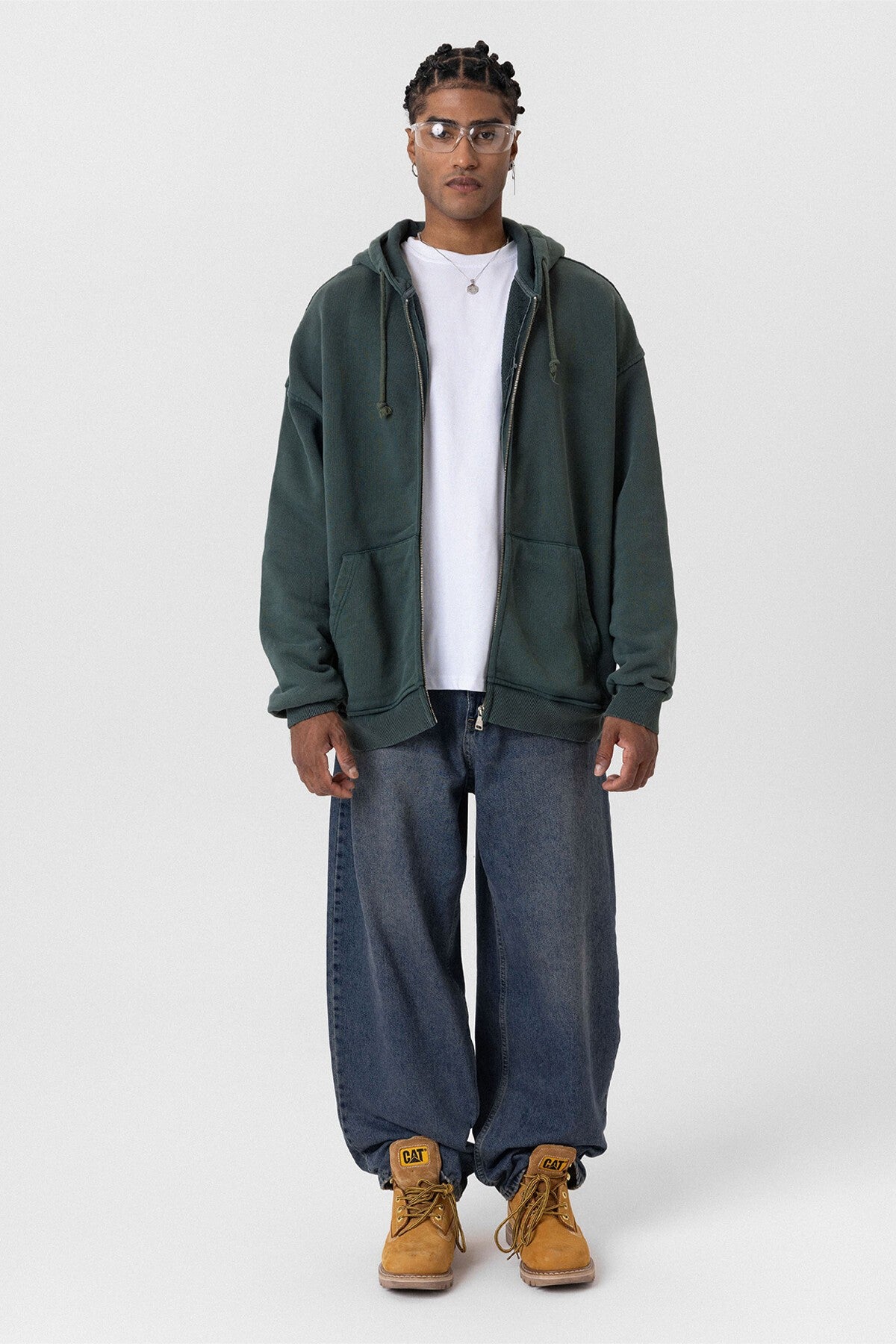 Premıum Yıkamalı Fermuarlı Oversize Sweatshirt