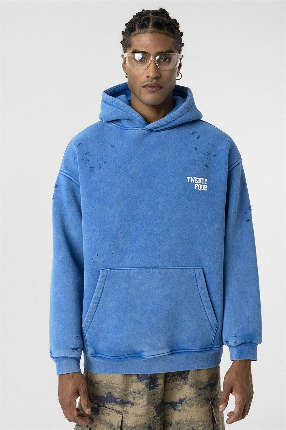 Yıkamalı Yazı Detaylı Oversize Sweatshirt
