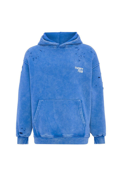 Yıkamalı Yazı Detaylı Oversize Sweatshirt