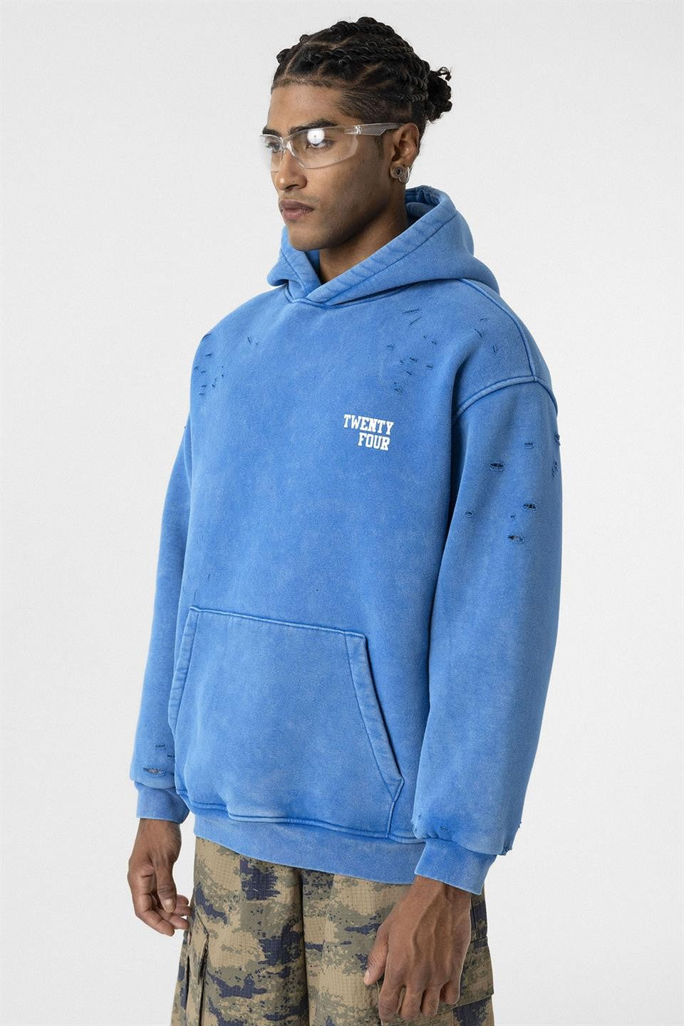 Yıkamalı Yazı Detaylı Oversize Sweatshirt