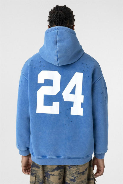 Yıkamalı Yazı Detaylı Oversize Sweatshirt