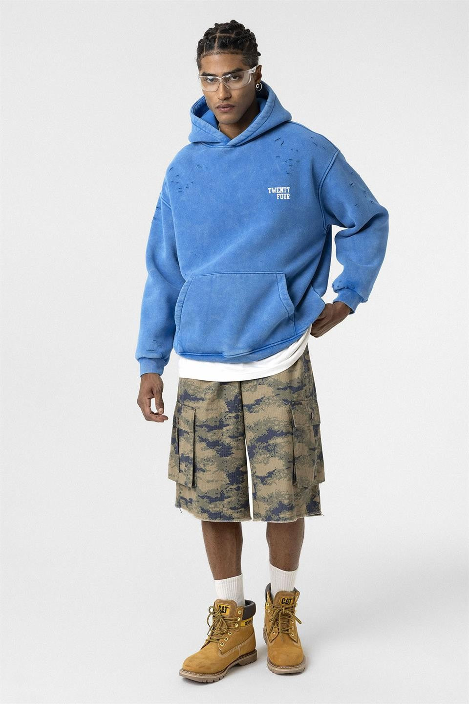 Yıkamalı Yazı Detaylı Oversize Sweatshirt