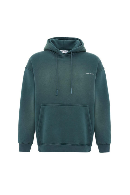 Oversize Yıkamalı Baskılı Sweatshirt