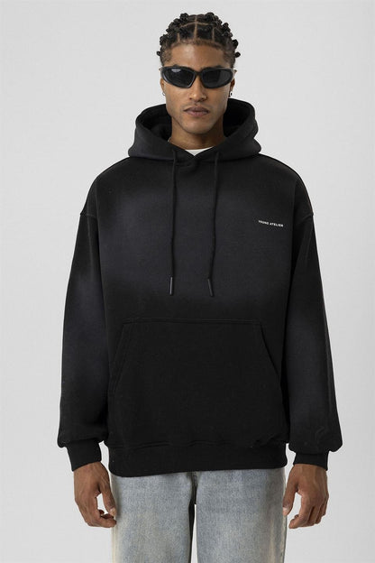 Oversize Yıkamalı Baskılı Sweatshirt