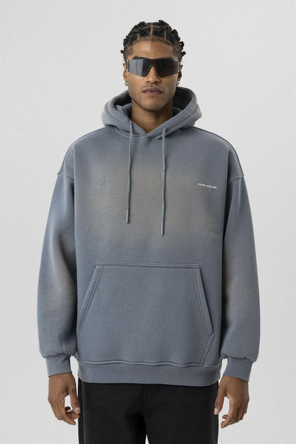 Oversize Yıkamalı Baskılı Sweatshirt