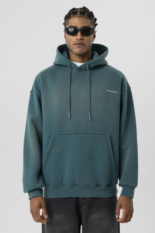 Oversize Yıkamalı Baskılı Sweatshirt