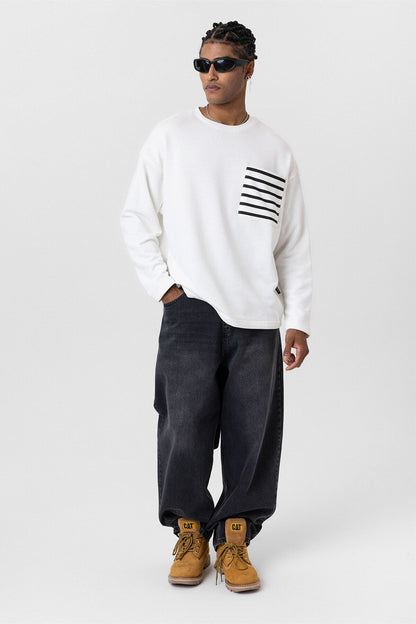 Cep Detaylı Oversize Sweatshirt