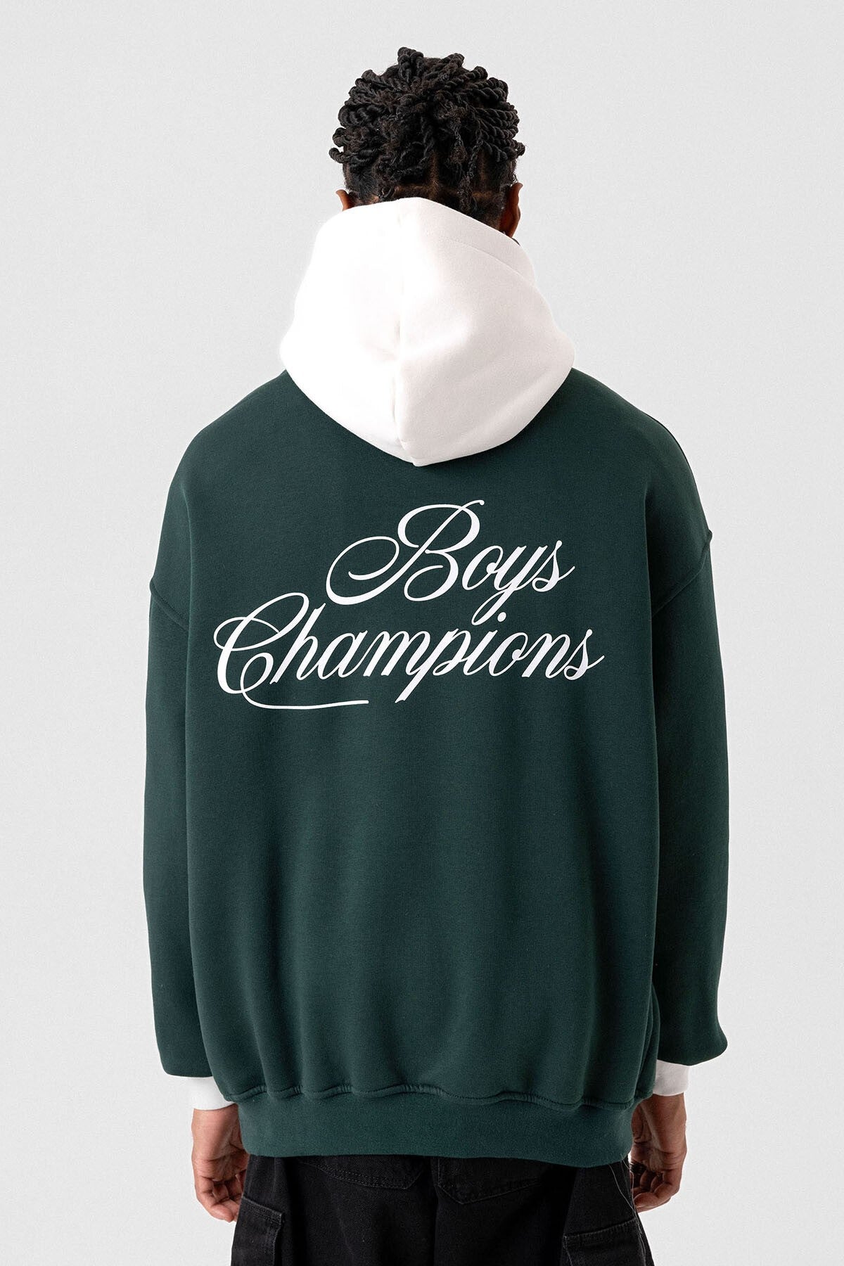 Yazı Detaylı Oversize Kapüşonlu Sweatshirt