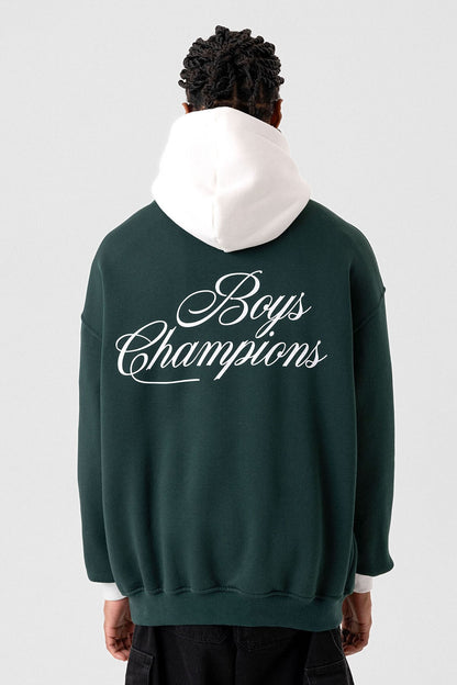Yazı Detaylı Oversize Kapüşonlu Sweatshirt