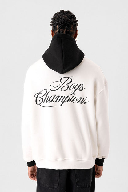 Yazı Detaylı Oversize Kapüşonlu Sweatshirt