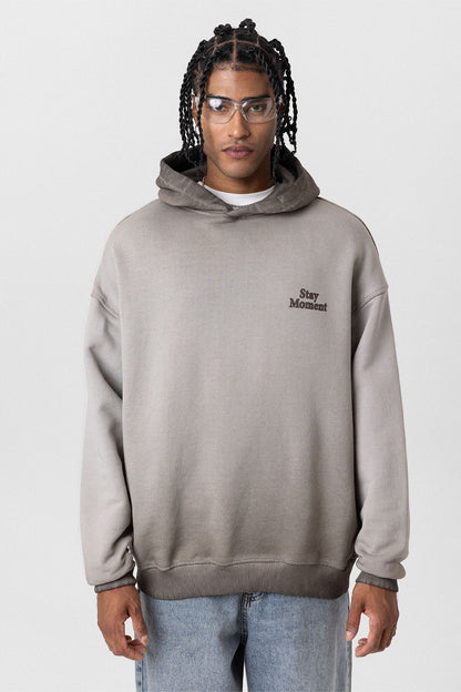 Premıum Yıkamalı Yazı Detaylı Oversize Kapüşonlu Sweatshirt