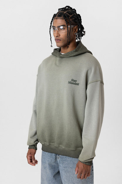 Premıum Yıkamalı Yazı Detaylı Oversize Kapüşonlu Sweatshirt