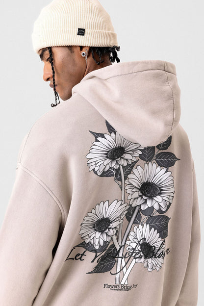 Yazı Detaylı Yıkamalı Oversize Sweatshirt