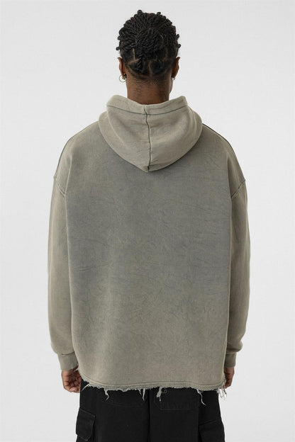 Yıkamalı Yırtık Detaylı Oversize Sweatshirt