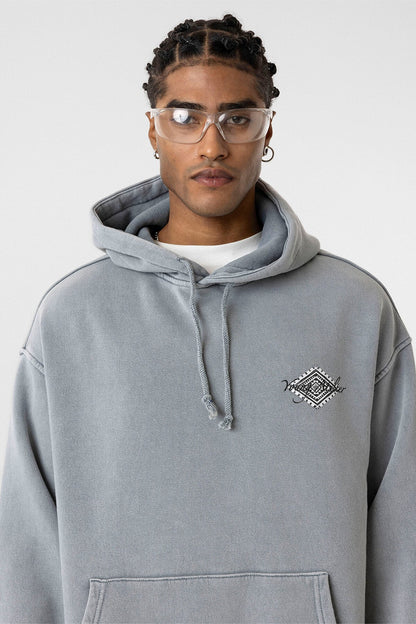 Yıkamalı Sırt Baskılı Oversize Sweatshirt