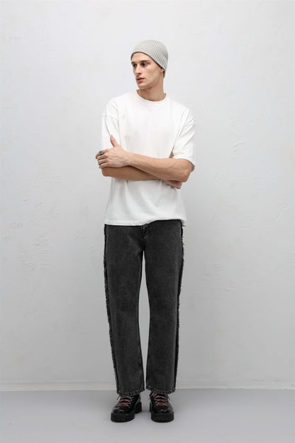 Yan Dikiş Detaylı Baggy Jean