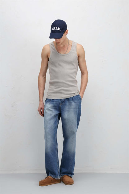 Pileli Zİncir Detaylı Baggy Jean