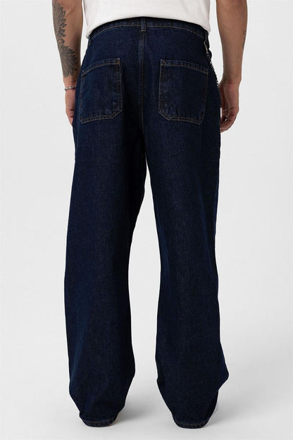 Pileli Zİncir Detaylı Baggy Jean
