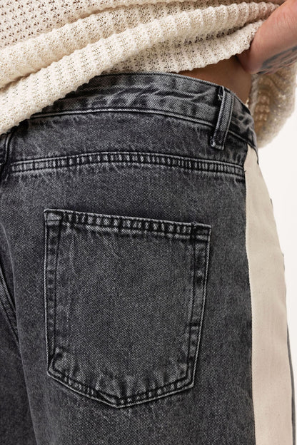 Yan Şeritli Baggy Fit Jean