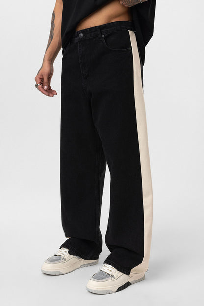 Yan Şeritli Baggy Fit Jean