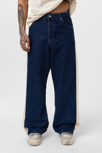 Yan Şeritli Baggy Fit Jean