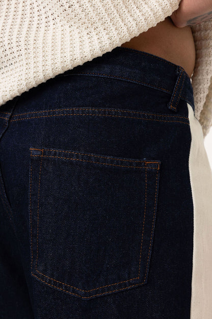 Yan Şeritli Baggy Fit Jean