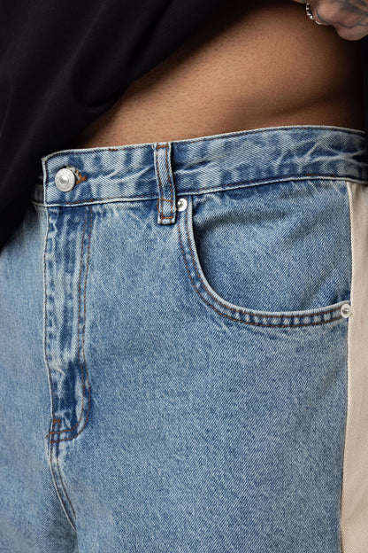 Yan Şeritli Baggy Fit Jean