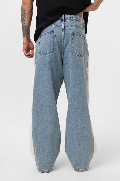 Yan Şeritli Baggy Fit Jean