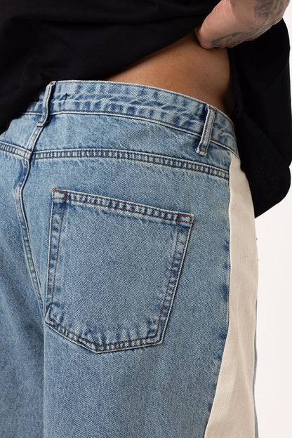 Yan Şeritli Baggy Fit Jean