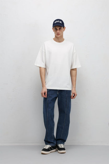 Dikiş Detaylı Relaxed Fit Jean