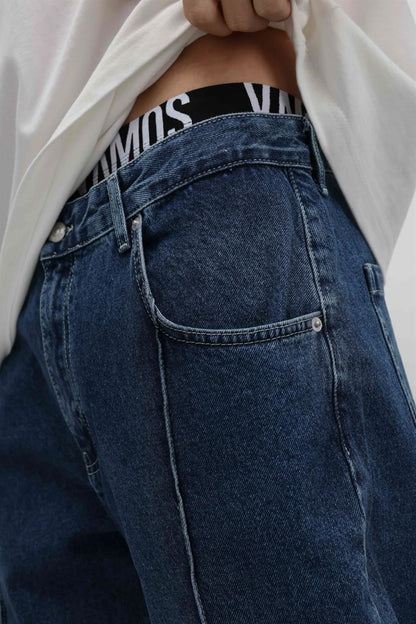 Dikiş Detaylı Relaxed Fit Jean