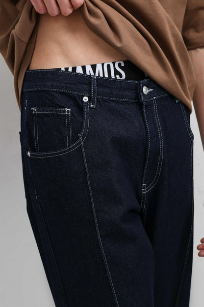 Dikiş Detaylı Relaxed Fit Jean