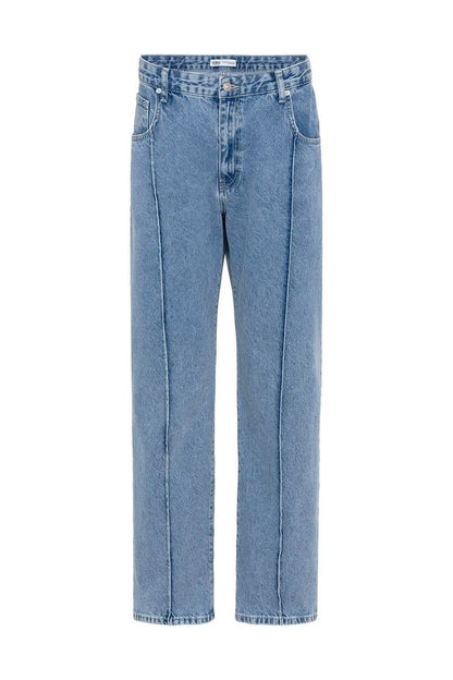 Dikiş Detaylı Relaxed Fit Jean