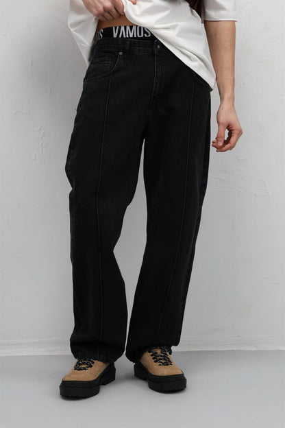 Dikiş Detaylı Relaxed Fit Jean