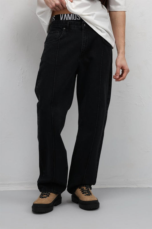 Dikiş Detaylı Relaxed Fit Jean