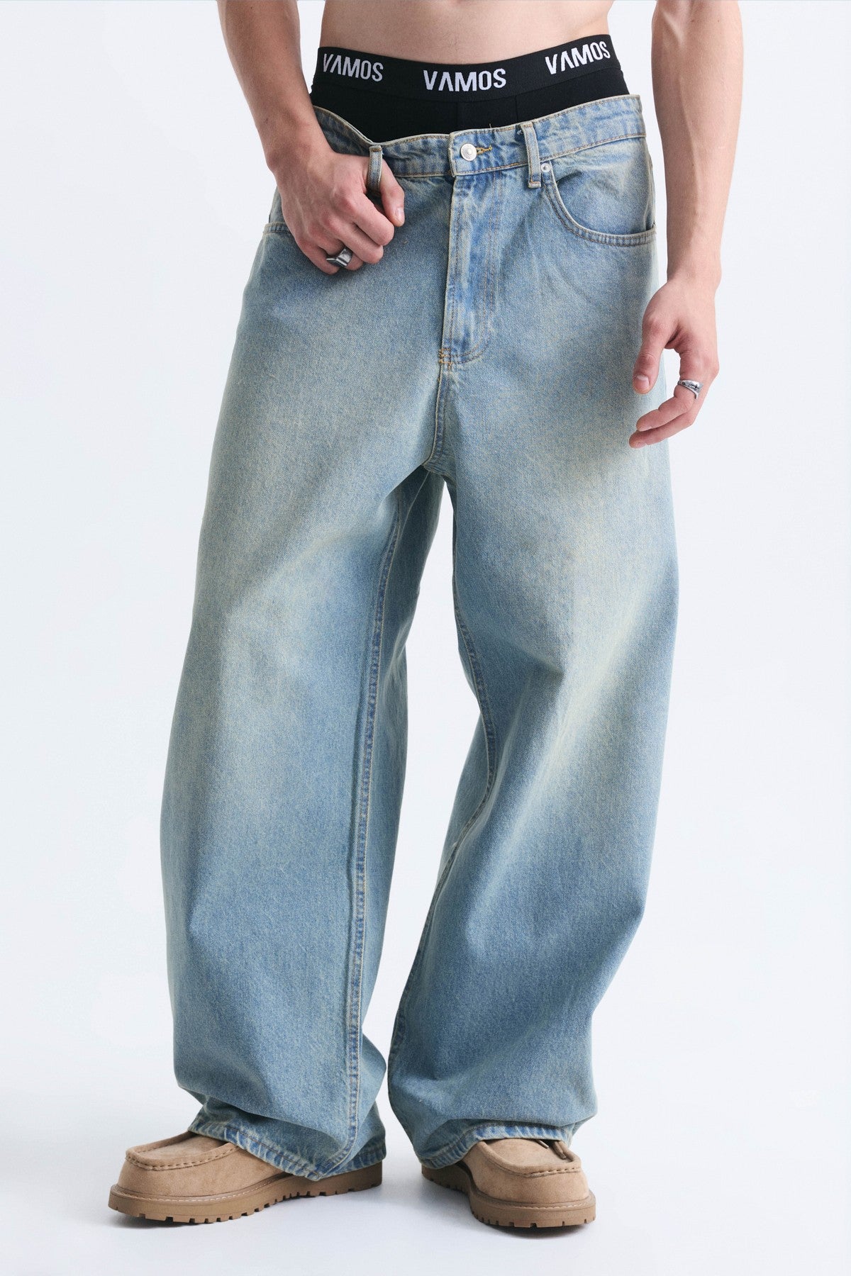 New Baggy Yıkamalı Jean