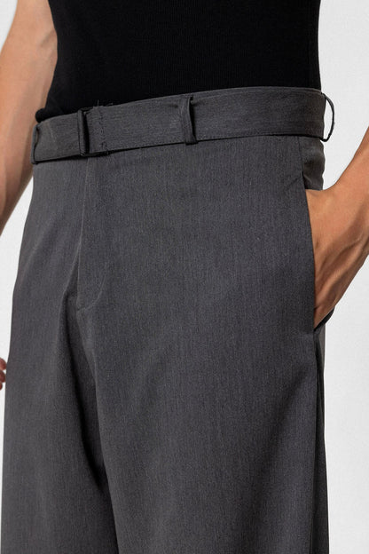 Kemerli Baggy Kumaş Pantolon