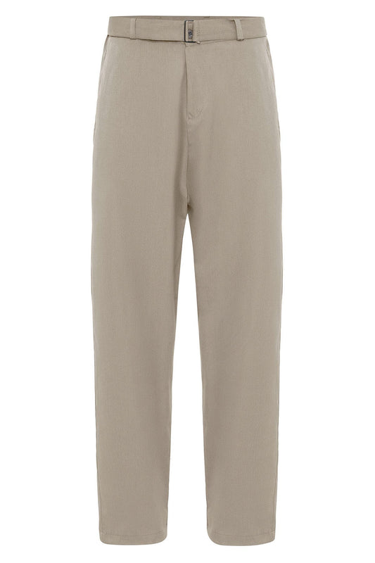 Kemerli Baggy Kumaş Pantolon