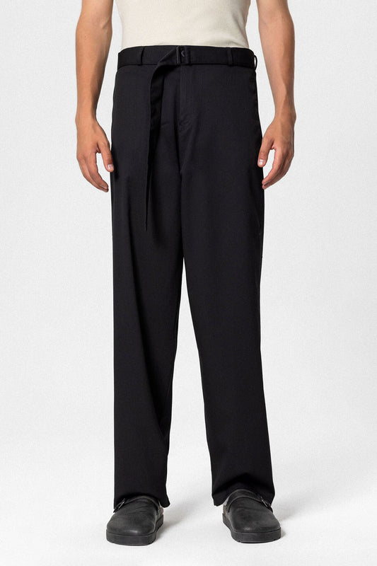 Kemerli Baggy Kumaş Pantolon