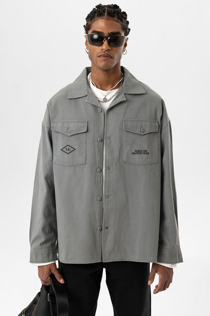 Arka Baskılı Oversize Denım Ceket