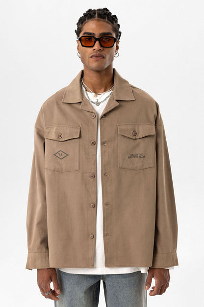 Arka Baskılı Oversize Denım Ceket