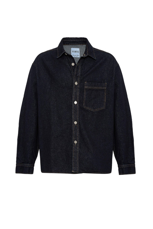 Cep Detaylı Oversize Denim Ceket