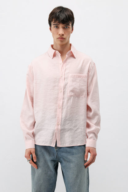 Modal Kumaş Cepli Oversize Gömlek