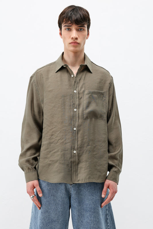 Modal Kumaş Cepli Oversize Gömlek
