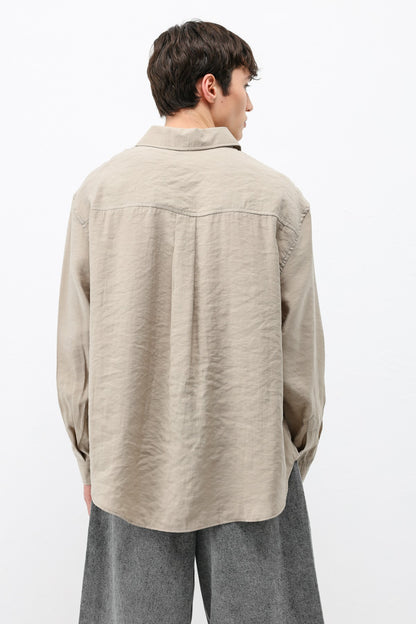Modal Kumaş Cepli Oversize Gömlek