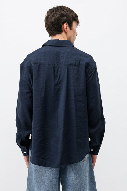 Modal Kumaş Cepli Oversize Gömlek