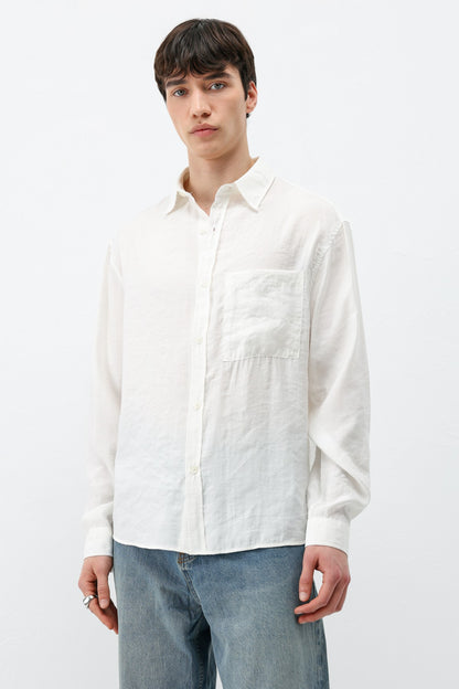 Modal Kumaş Cepli Oversize Gömlek