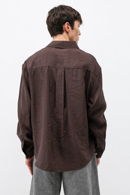 Modal Kumaş Cepli Oversize Gömlek