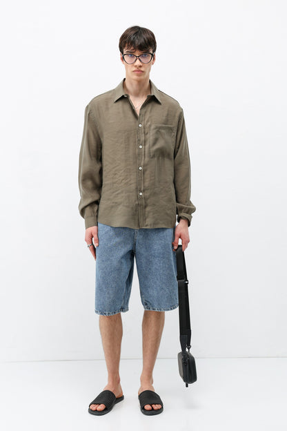 Modal Kumaş Cepli Oversize Gömlek