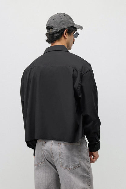 Keten Boxy Fit Crop Gömlek
